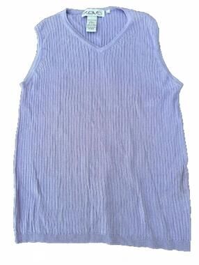 Kevo Lavender Silk Knit Sleeveless Top Large